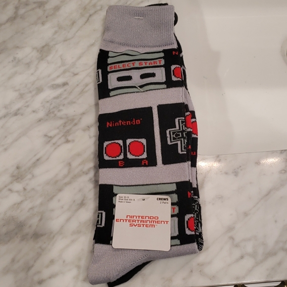 Nintendo Other - Nintendo Entertainment System Socks 2 Pairs Crew